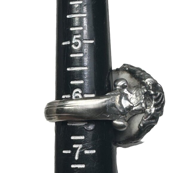 SOLD! Peter Rabbit Broken China & Spoon Artisan Ring Upcycled & Boho Silver Meta - Picture 14 of 17